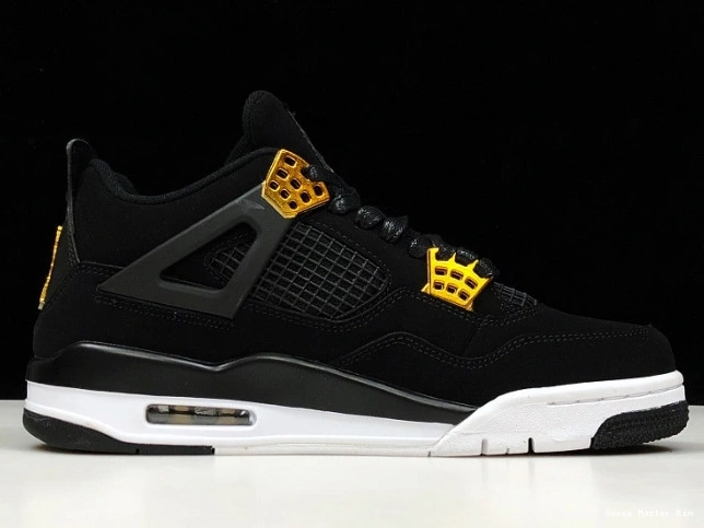 Gold-White 4 Black Jordan Air 308497-032 Royalty Metallic 0707